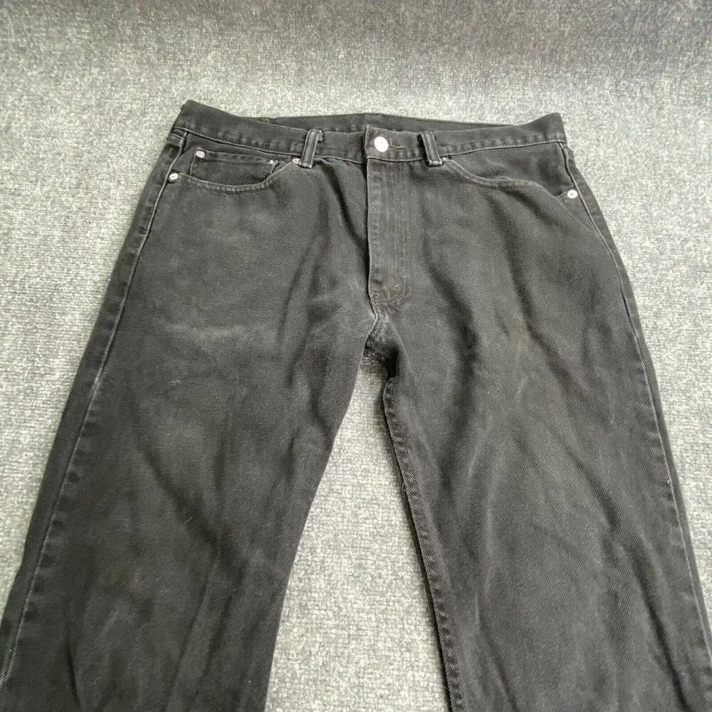 Vintage Y2K Levi's 505 Jeans Mens 36x32 Black Distressed Grunge Streetwear Retro